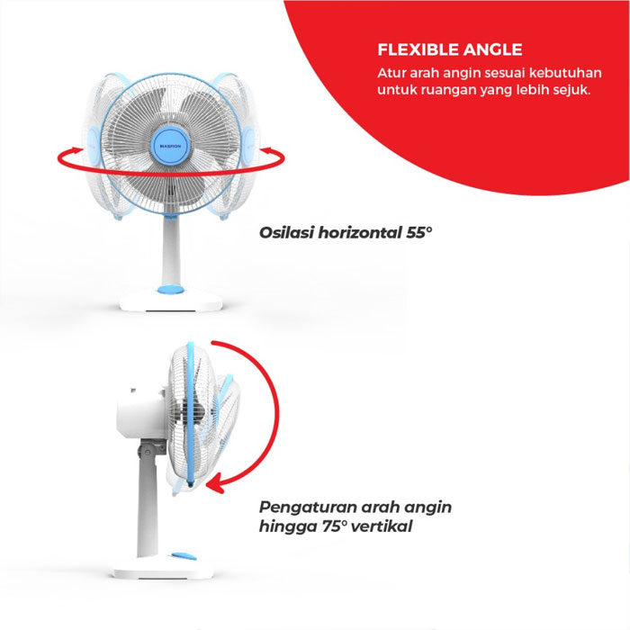 Maspion Kipas Angin Meja Desk Fan 12 Inch - EX308 Putih
